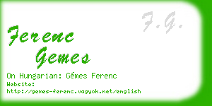 ferenc gemes business card